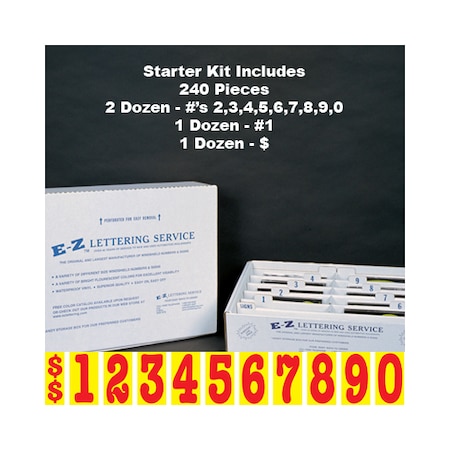 Ez Line 5 1/2" Mid Size Non-Fade Red & Yellow Number Kit (20 Doz) Pk 228